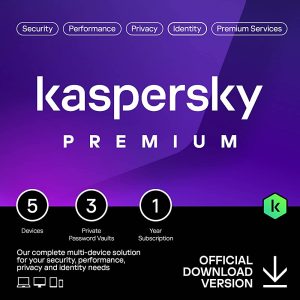 Kaspersky Premium  | VPN illimited | 5 Devices| 1 Year